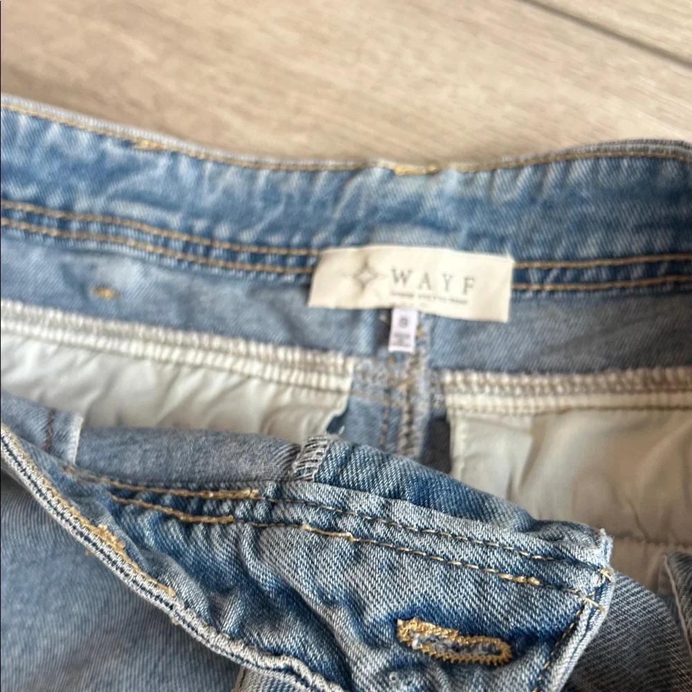 Wayf Denim Blue Wide-Leg trouser style Jeans size small Very - Picture 7 of 8